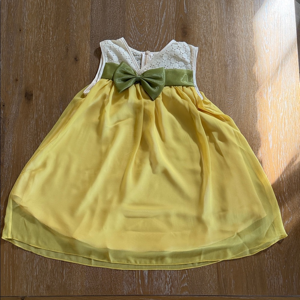 Charming Yellow and Green Kids Dress